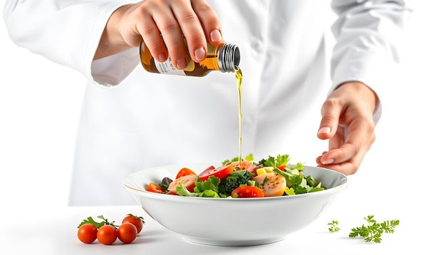 chef pregătind o salată